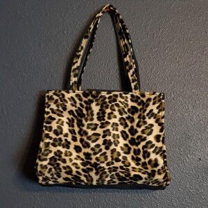 Vintage 90s Fuzzy Cheetah Print Bag